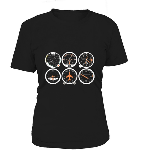 BASIC SIX FLIGHT INSTRUMENTS VINTAGE PILOTS Women's T-Shirt