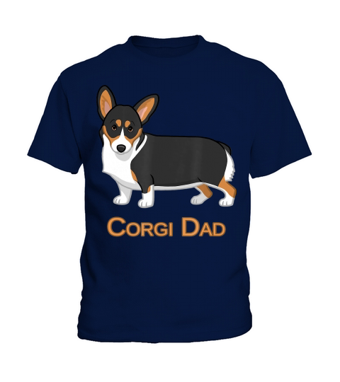 Cute Black Tricolor Pembroke Corgi Dad Dog Lovers T-Shirt Kids T-Shirt