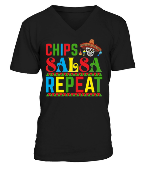 Chips salsa Cinco De Mayo V-Neck T-shirt