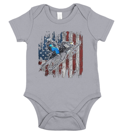 American Flag Snowmobile Shirt Men Snowmobile Riding Shirt Short Sleeve Baby One-Piece