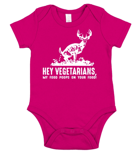 Funny Vegetarian Meat Eater Deer T Shirt - Hunting Shirt Short Sleeve Baby One-Piece