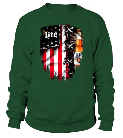 Miller Lite inside American flag shirt Sweatshirt Unisex