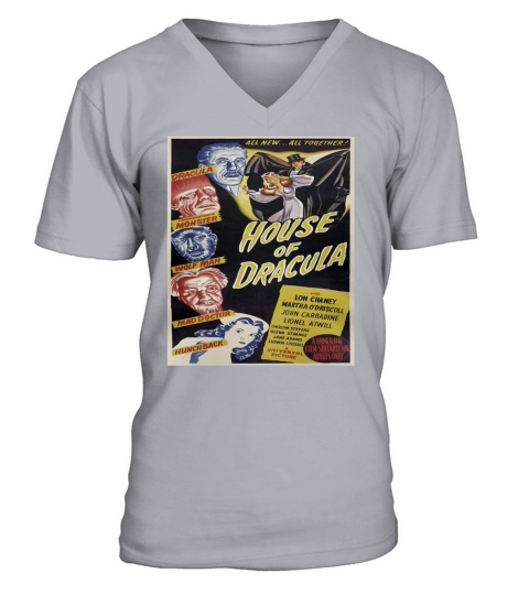 Distressed Classic Horror Movie Monsters V-Neck T-shirt