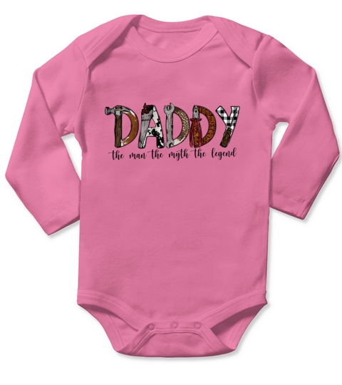 Daddy the man the myth the legend sublimation Long Sleeve Baby One-Piece
