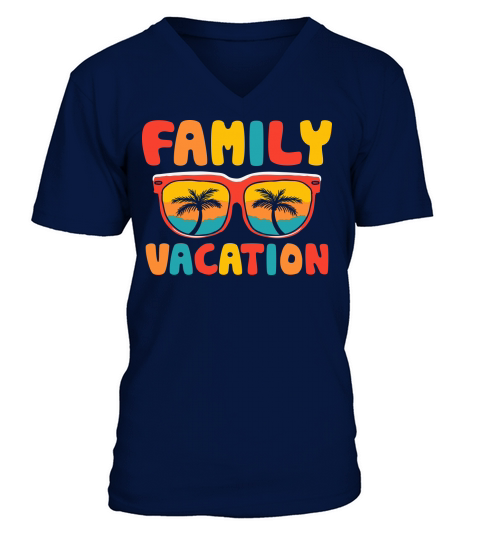 Retro Family Vacation Summer V-Neck T-shirt