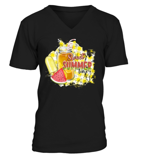 Sweet summer time sublimation V-Neck T-shirt
