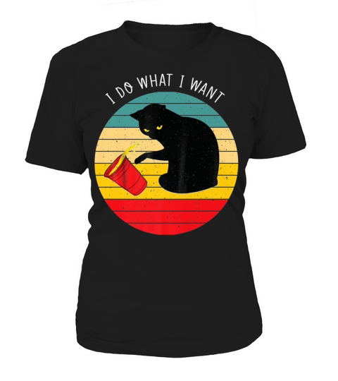 Do What I Want Vintage Black Cat Red Cup Funny My Cat Premium T Shirt Women's T-Shirt