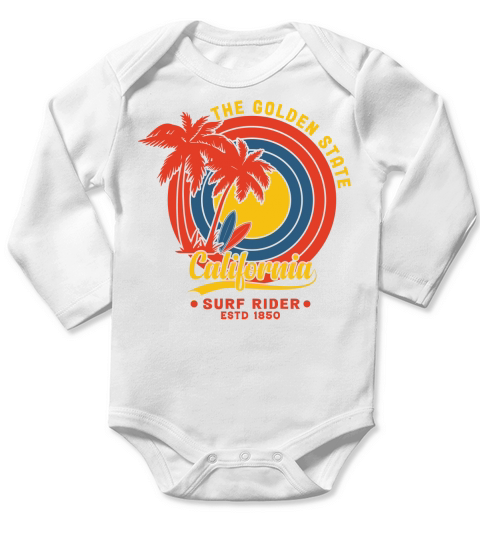 The golden state California furf rider estd 1850 Long Sleeve Baby One-Piece