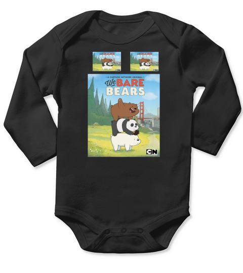 We Bare Bears Icons Bedding Sets (Duvet Cover + Bed Sheet + 2 Pillowcases) Bcr037612 Long Sleeve Baby One-Piece