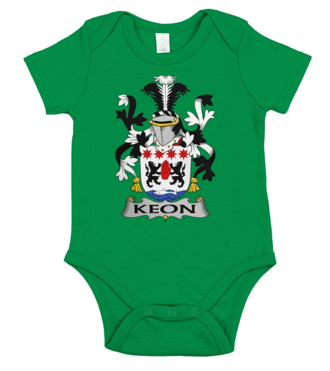 Keon Family Crest Irish Family Crests II Short Sleeve Baby One-Piece