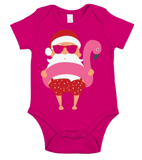 Xmas in July Santa Sunglasses Short Sleeve Baby One-Piece