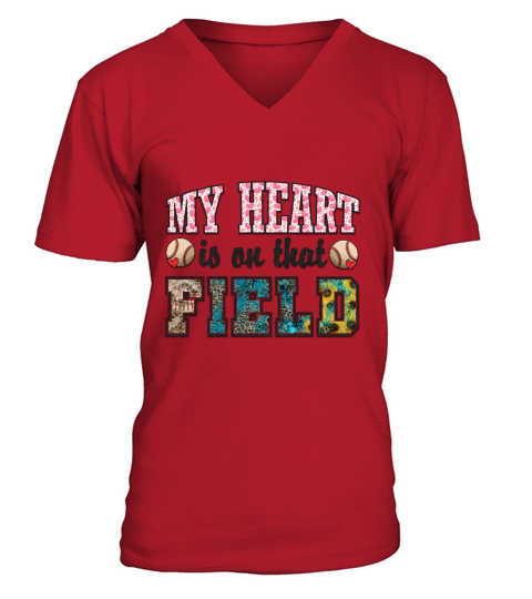 My heart is on that field V-Neck T-shirt