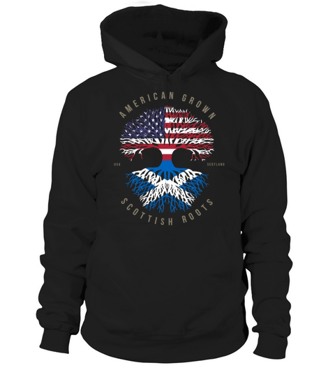 American Grown Scottish Roots Scotland Flag Hoodie Unisex