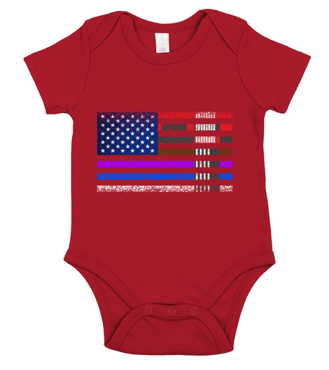 BJJ belt stripes in American Flag Short Sleeve Baby One-Piece