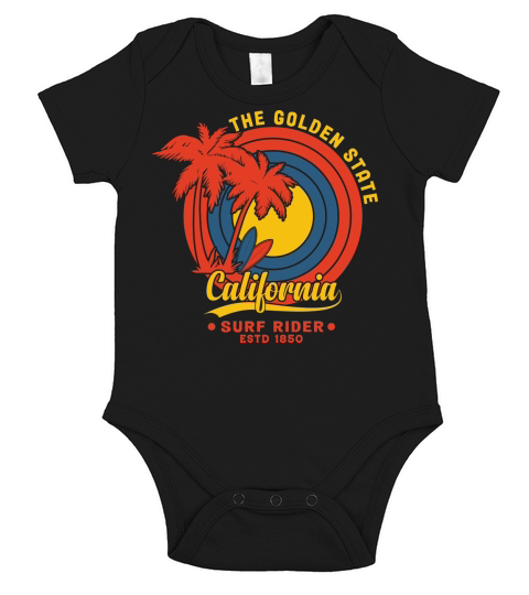 The golden state California furf rider estd 1850 Short Sleeve Baby One-Piece