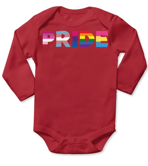 Pride LGBTQ Flag Trans Bisex Pan Support Long Sleeve Baby One-Piece
