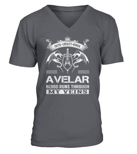 AVELAR Blood Runs Through My Veins Name Shirts V-Neck T-shirt