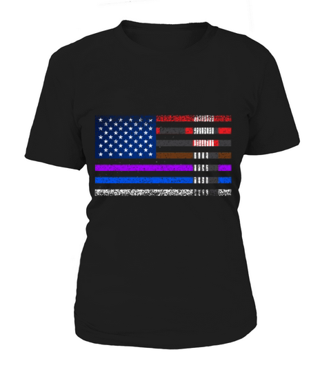 BJJ belt stripes in American Flag Women's T-Shirt