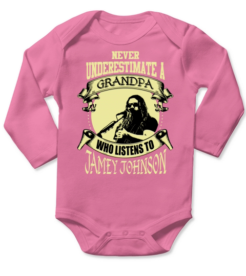 Never Underestimate A Grandpa Who Listens To Jamey Johnson Long Sleeve Baby One-Piece