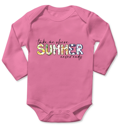 Take me where summer never ends sublimation Long Sleeve Baby One-Piece