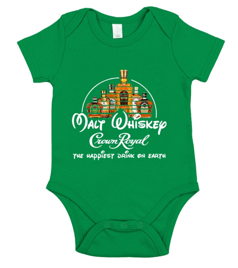 Malt Whiskey Crown Royal the happiest drink on Earth Short Sleeve Baby One-Piece