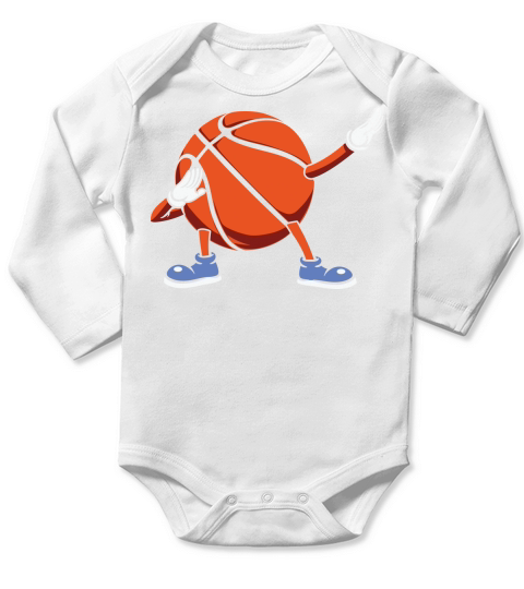 Dabbing Basketball Ball Dab Dance Long Sleeve Baby One-Piece