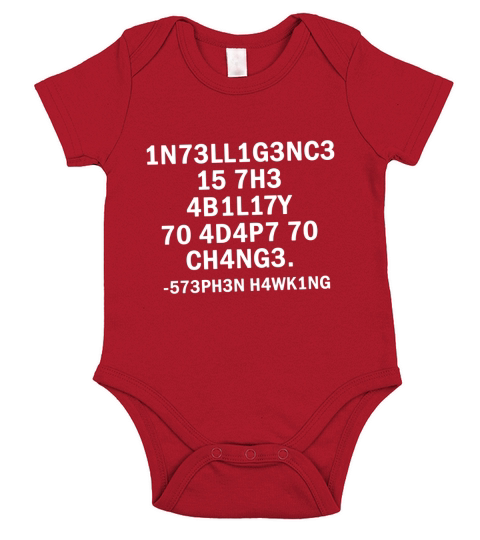 Intelligence Is The Ability To Adapt To Change TShirt Short Sleeve Baby One-Piece