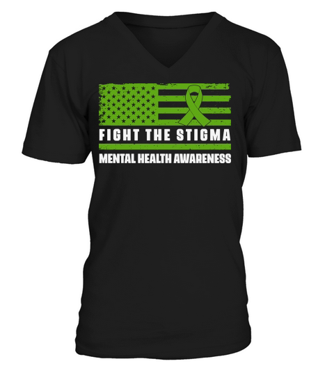 Fight the stigma mental health awareness(1) V-Neck T-shirt