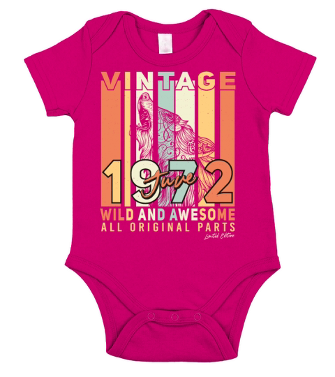1972 June 50 Years Short Sleeve Baby One-Piece
