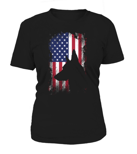 German Shepherd American Flag Shirt USA Patriotic Dog Gift Women's T-Shirt