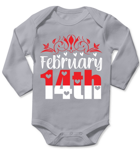 February 14th Long Sleeve Baby One-Piece