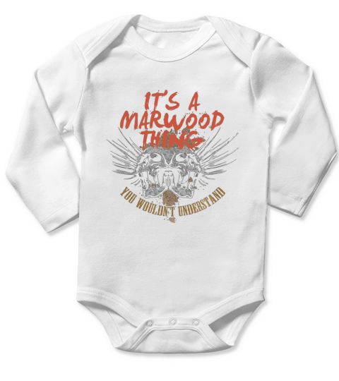 Funny Vintage Style Tshirt for MARWOOD Long Sleeve Baby One-Piece