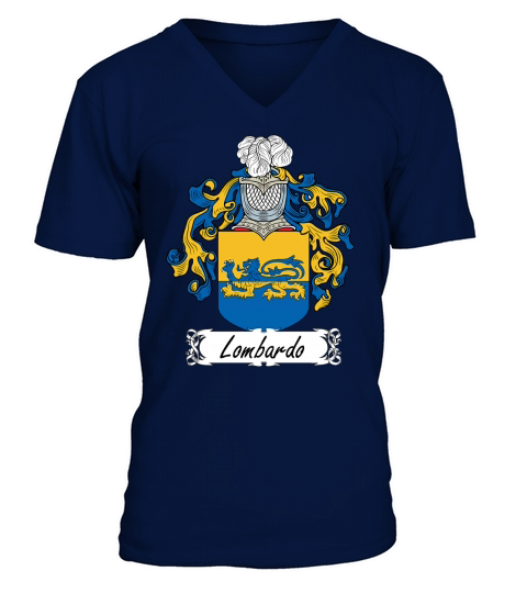 Lombardo Family Crest Italian Family Crests V-Neck T-shirt