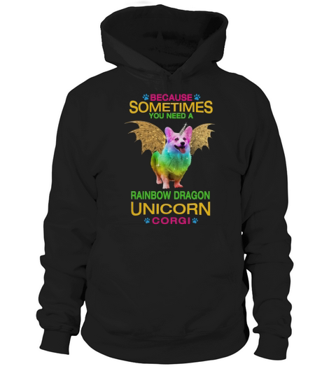 Rainbow Dragon Unicorn corgi Shirt Hoodie Unisex