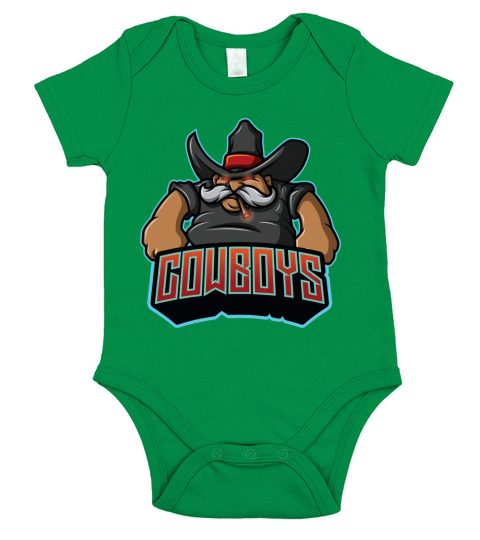 cowboy mascot esport logo Short Sleeve Baby One-Piece