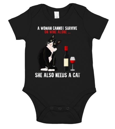 Siamese Cats A Women Cannot Survive On Wine Alone She Also Need Cats Short Sleeve Baby One-Piece