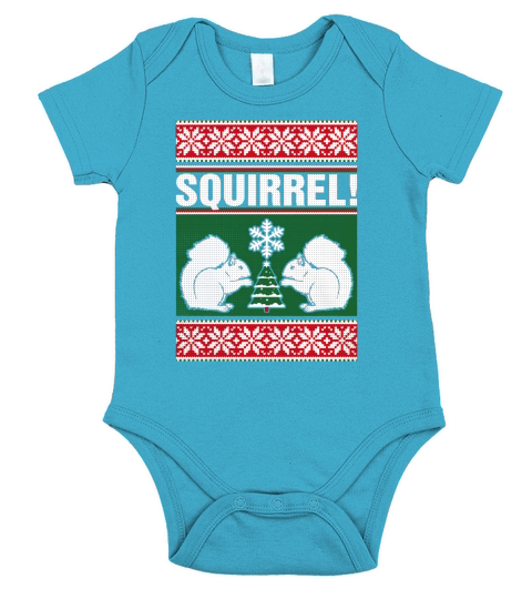 Squirrel Ugly Christmas Sweater T-Shirt Short Sleeve Baby One-Piece
