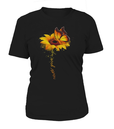 Butterfly sunflower never give up Women's T-Shirt