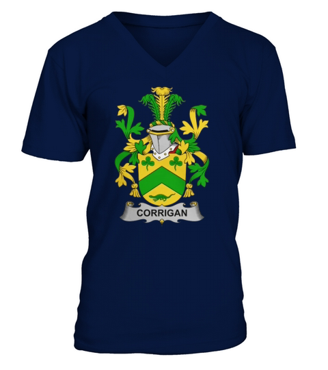 Corrigan Family Crest Irish Family Crests II V-Neck T-shirt