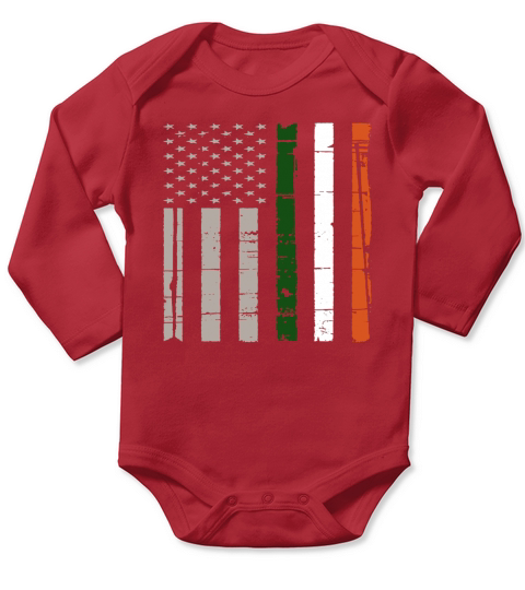 American Grown Irish Roots Tshirt Black Yout Long Sleeve Baby One-Piece