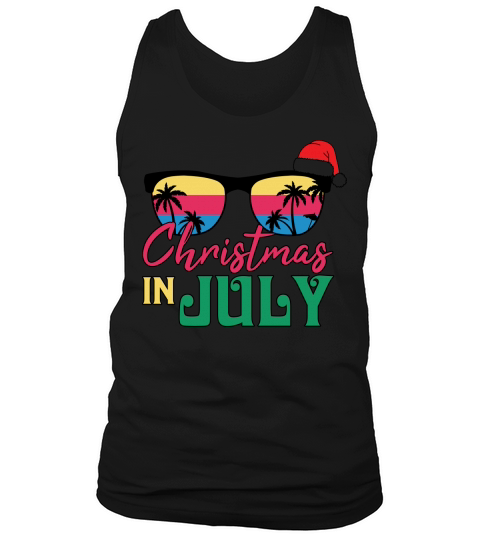July Xmas Santa Hat Beach Tank Top Unisex
