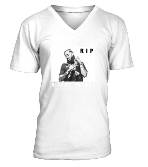 Nipsey Hussle Rip 1985-2019 V-Neck T-shirt