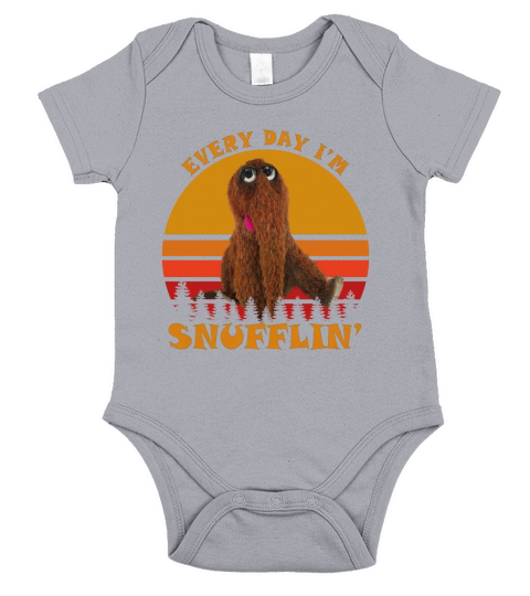 Everyday I’m Snufflin’ sunset retro Short Sleeve Baby One-Piece