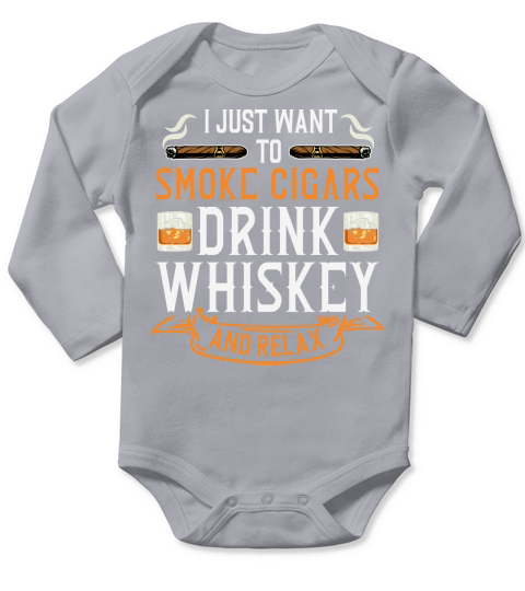 Cuban Cigar Whiskey Scotch Drinker Long Sleeve Baby One-Piece