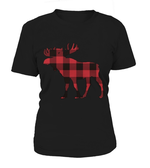 Plaid Moose Shirt Vintage Look Women's T-Shirt