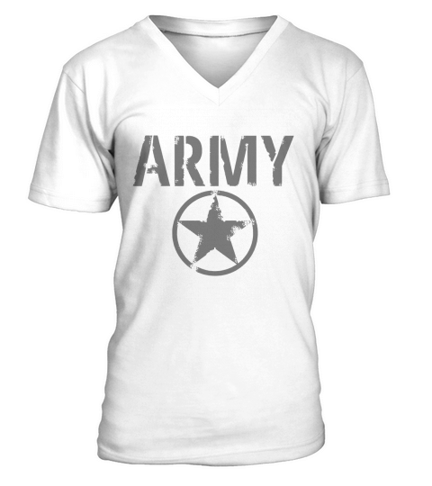 Classic Vintage USA Army Military Logo V-Neck T-shirt