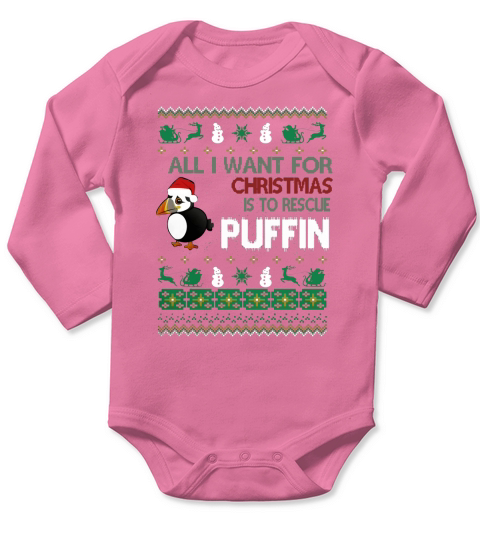 PUFFIN Ugly Christmas Sweater PUFFIN, PUFFIN-Weihnachtstag, PUFFIN-Schwarzer Freitag, PUFFIN-Weihnachtsabend, PUFFIN-Noel Long Sleeve Baby One-Piece