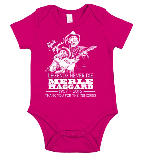 Legends never die merle haggard 1937 2016 thank you for the memories signature Short Sleeve Baby One-Piece