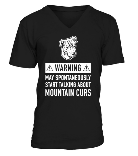 Funny Mountain Cur Dog Owner T-shirt Gift Idea V-Neck T-shirt