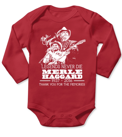 Legends never die merle haggard 1937 2016 thank you for the memories signature Long Sleeve Baby One-Piece